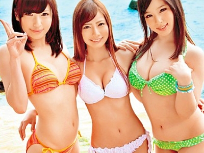 「早くいっぱい私に出して！」３人のビキニ美女たちが乱交をビーチで満喫して生中出しで昇天しまくる